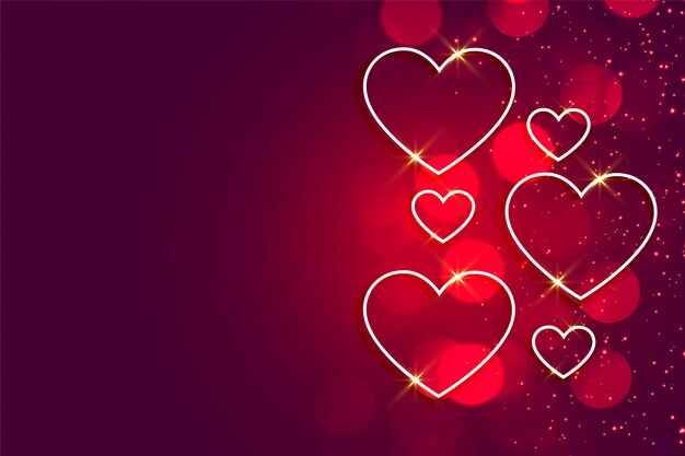 Happy valentines day shiny hearts background with text space