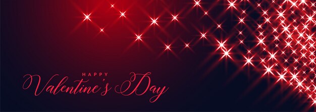 Happy valentines day sparkles banner beautiful design