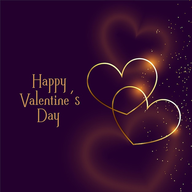 Free vector happy valentines day sparkling golden greeting background