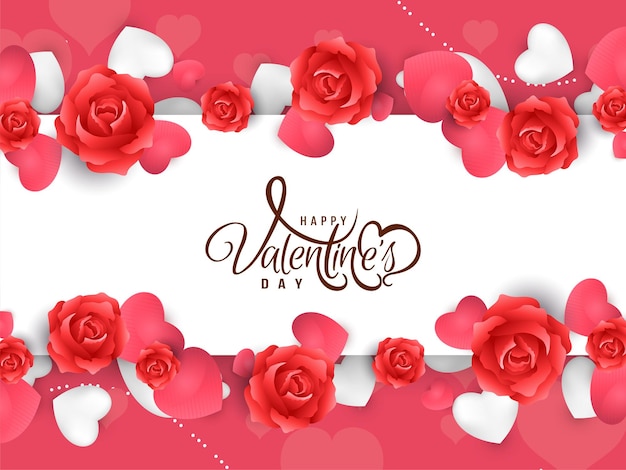 Happy Valentines day stylish greeting background design vector