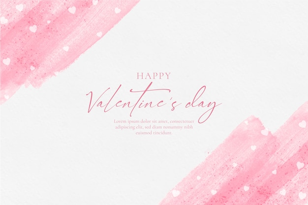 Happy valentines day watercolor background