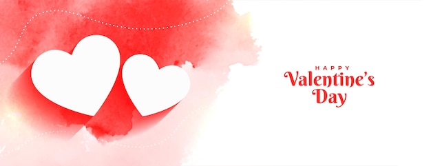 Felice giorno di san valentino banner acquerello