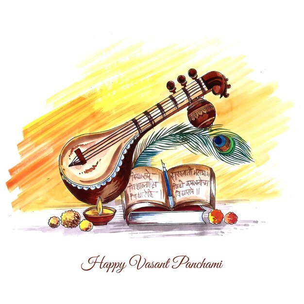 Happy vasant panchami celebration card background