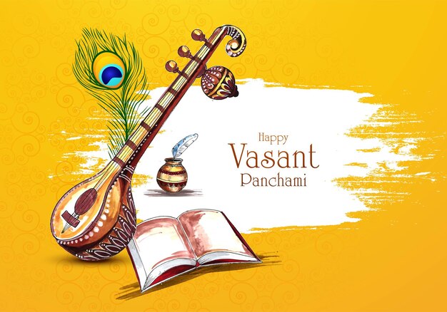 Happy vasant panchami празднование фона карты