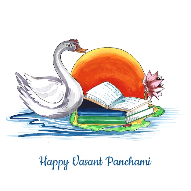 Free vector happy vasant panchami celebration card background