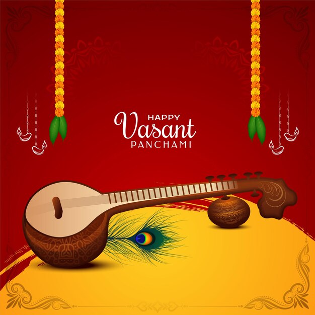 Вектор дизайна фона фестиваля Happy Vasant Panchami