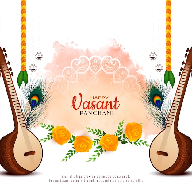 Free vector happy vasant panchami festival background design