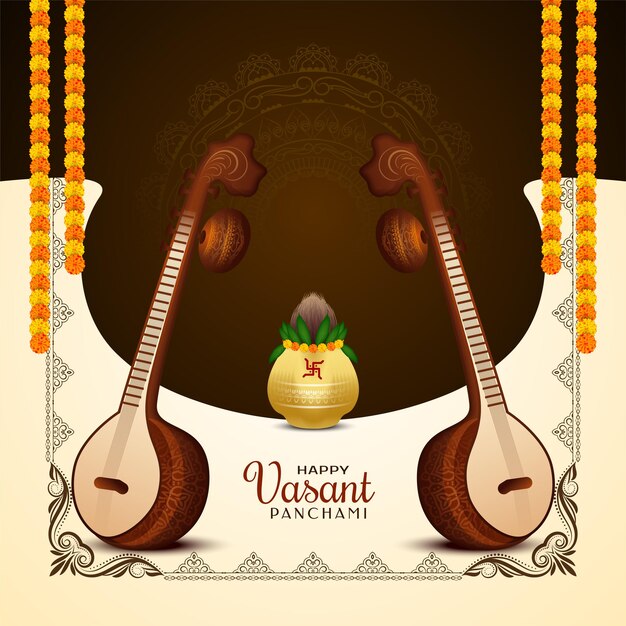 Дизайн фона фестиваля Happy Vasant Panchami