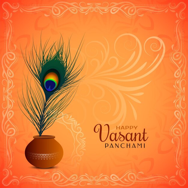 Happy Vasant Panchami Indian cultural festival background design vector