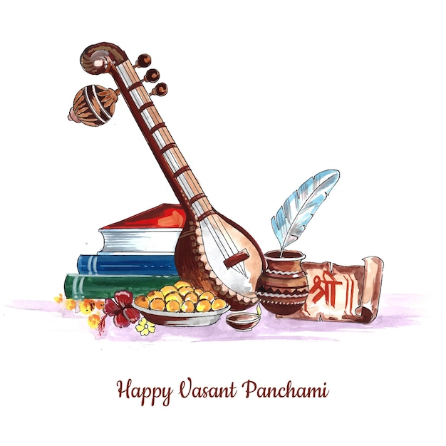 Happy vasant panchami indian festival background