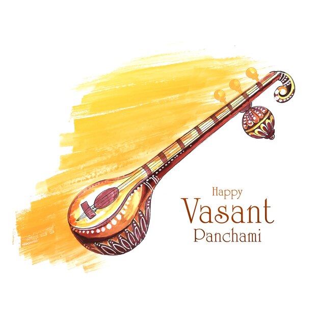 행복한 vasant panchami 인도 축제 배경입니다.