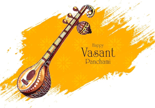 행복한 vasant panchami 인도 축제 배경입니다.