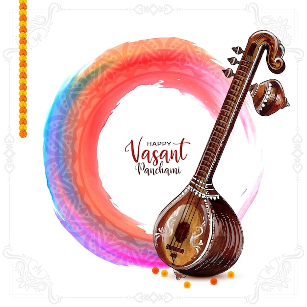 Free vector happy vasant panchami traditional cultural festival background