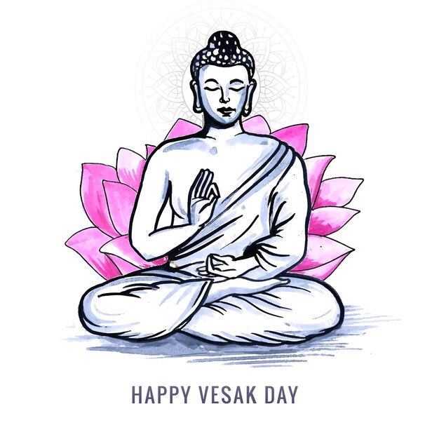 해피 vesak 하루 또는 부처님 purnima 카드 배경