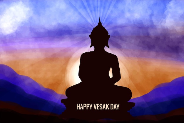 Free vector happy vesak day celebration festival card background