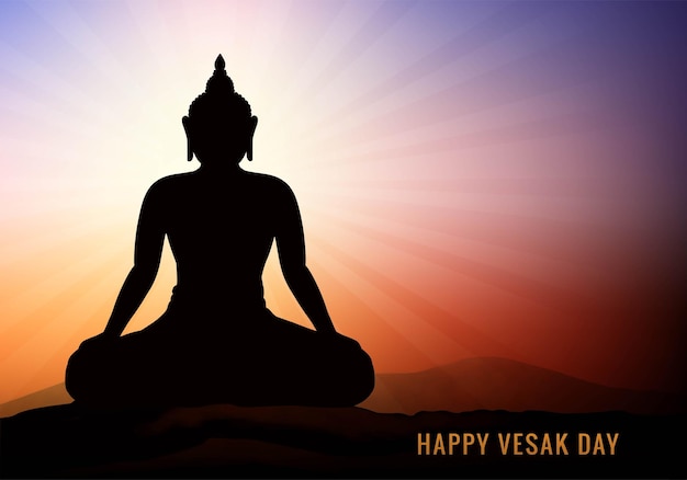 Free vector happy vesak day celebration festival card background