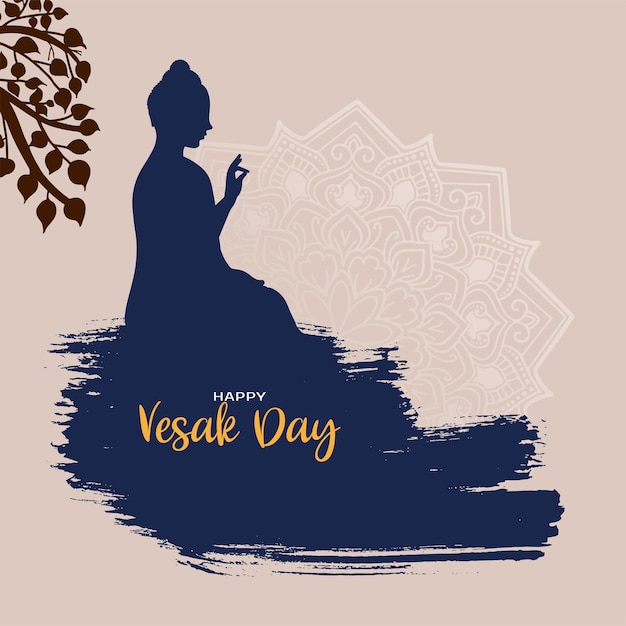 Free vector happy vesak day festival celebration spiritual background design