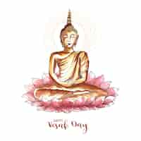 Free vector happy vesak day traditional card background