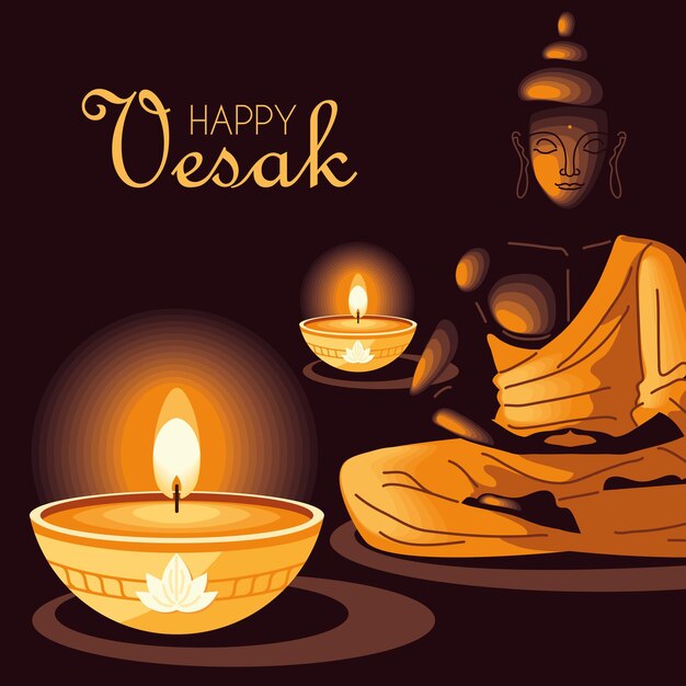 Happy vesak greeting card