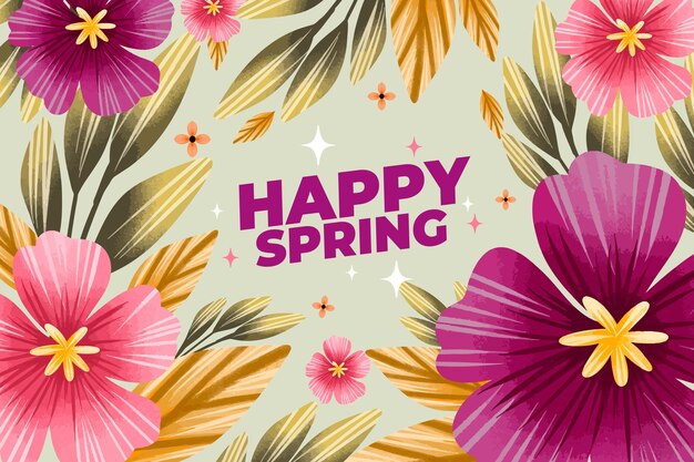 Happy watercolor spring background