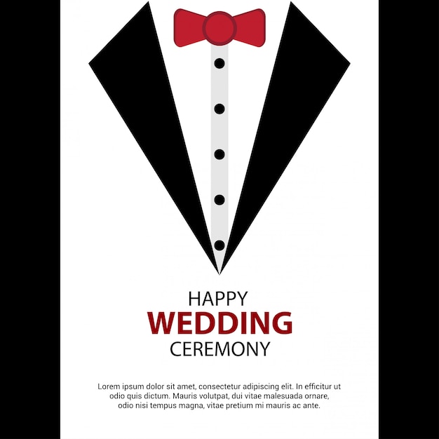 Free vector happy wedding card design vector