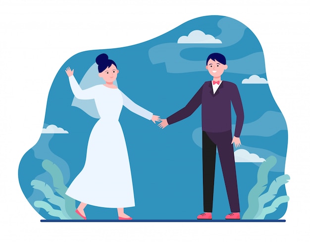 無料ベクター 幸せな結婚式のカップル