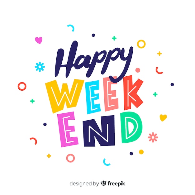 Happy weekend lettering background