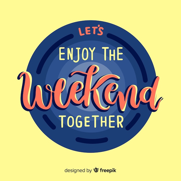 Free vector happy weekend lettering