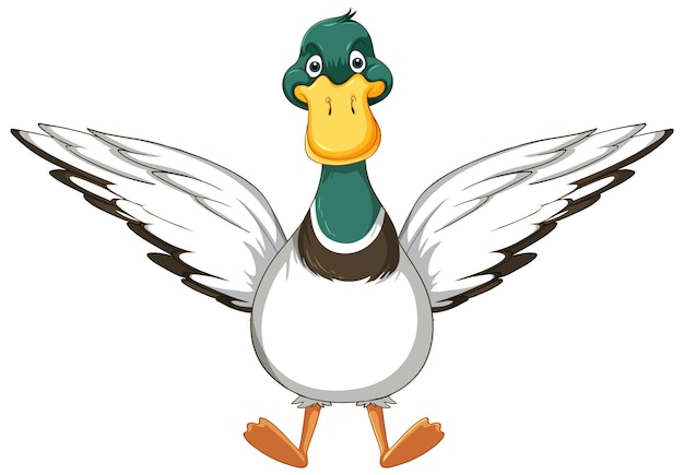 Free vector happy wild duck cartoon character