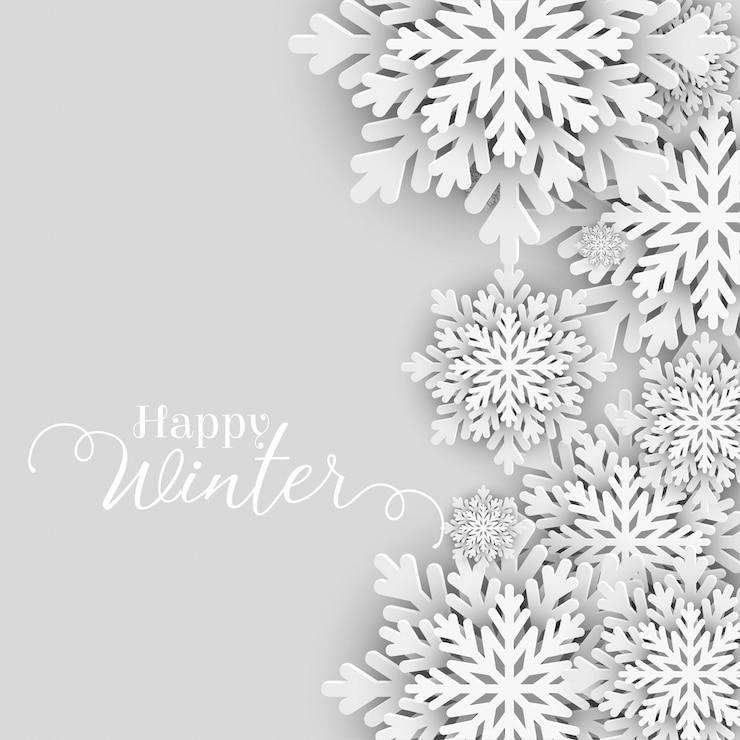 Free Vector happy winter greeting with snowflakes