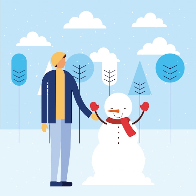 Free vector happy winter people vacation