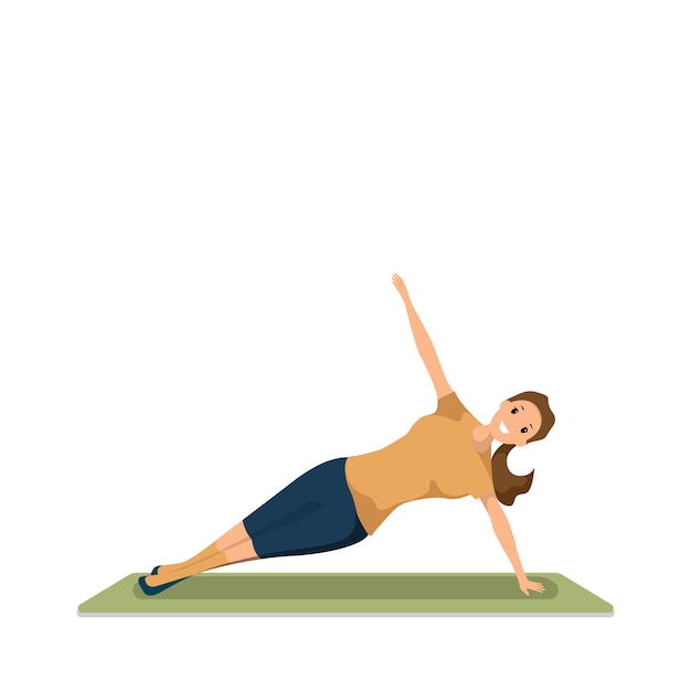 Free vector happy woman doing morning fitness sport workout