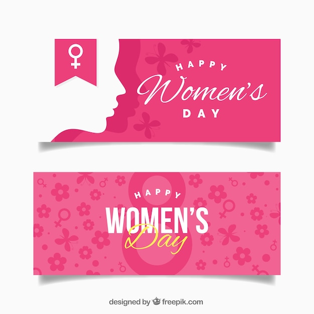 Happy woman's day banners