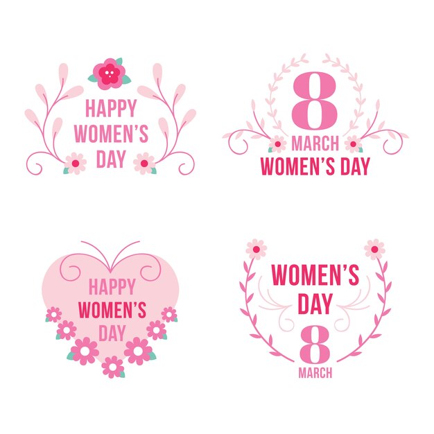 Happy woman's day with floral badges