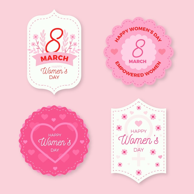 Happy woman's day with floral labels