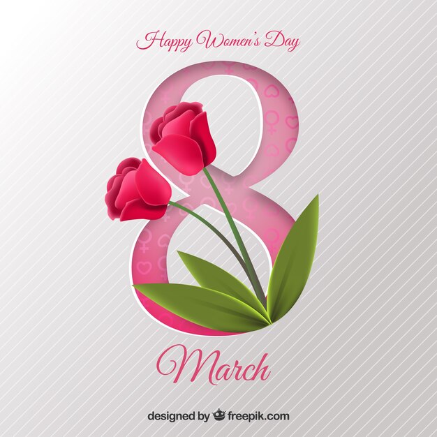 Happy women's day background  in realistic style