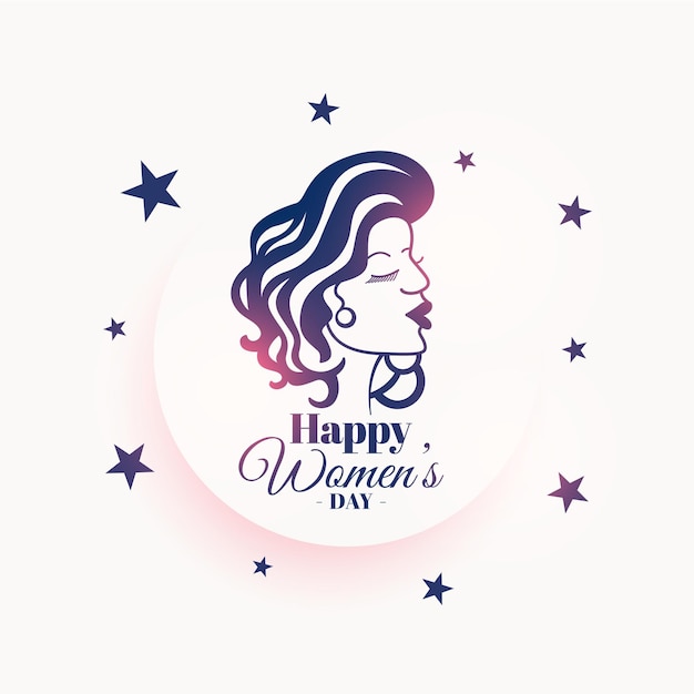 Free vector happy women's day celebration background with stylish lady face