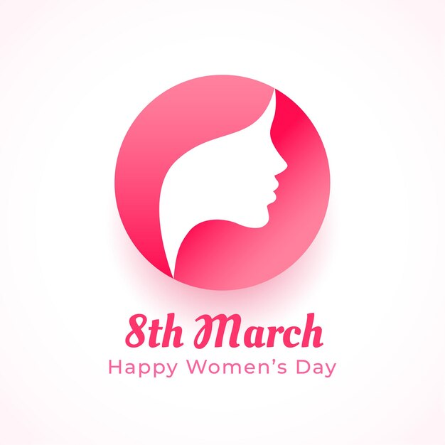 여성 얼굴 디자인으로 행복 한 여성의 날 개념 카드