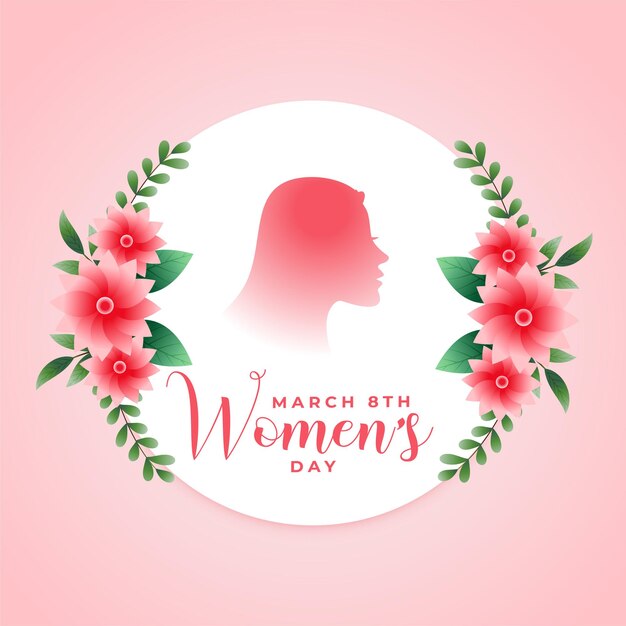 Happy women's day flower greeting card