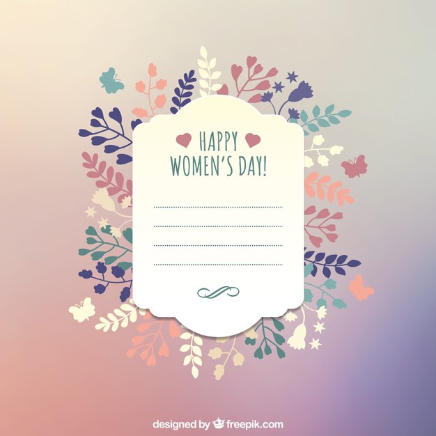 Happy Women's Day greeting card template