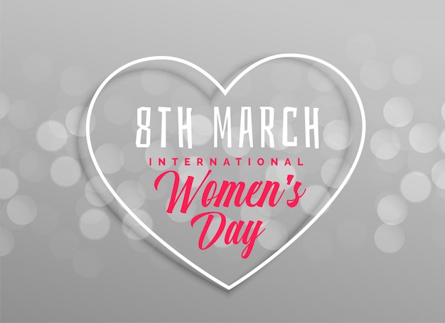 Happy women's day heart design on gray background