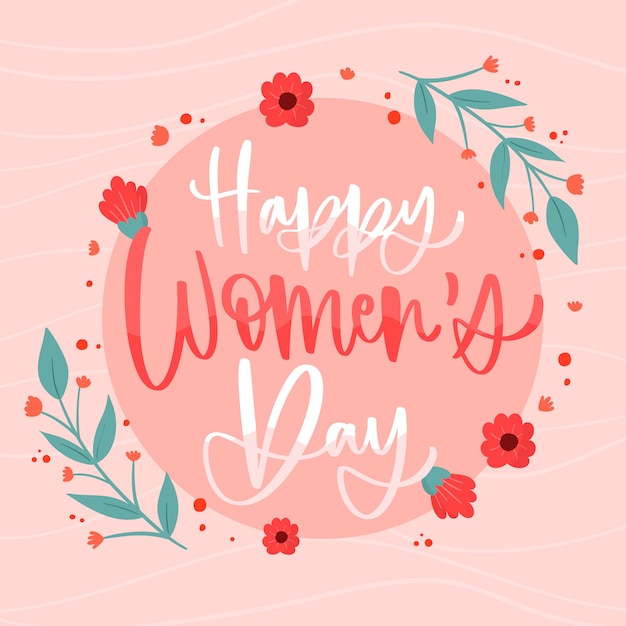 Free vector happy women's day lettering