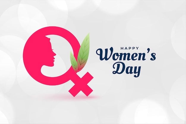 Free vector happy women's day poster with face and female symbol