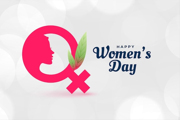 Happy women's day poster with face and female symbol