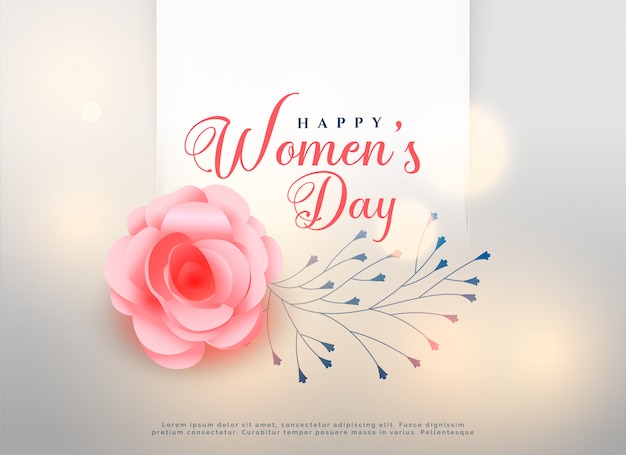 Happy women's day rose flower background card