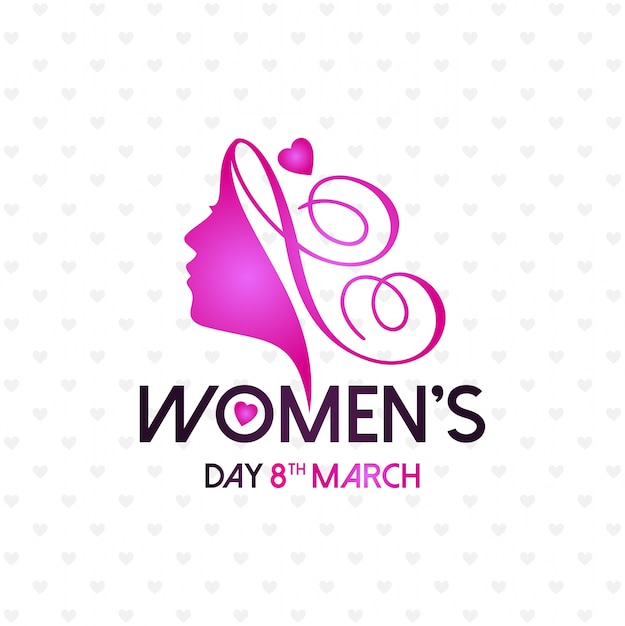 Happy Women's day with light pattern background and typography