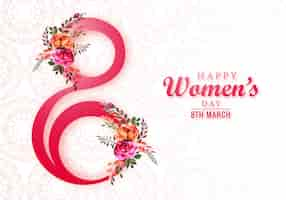 Free vector happy womens day 8th march greeting card