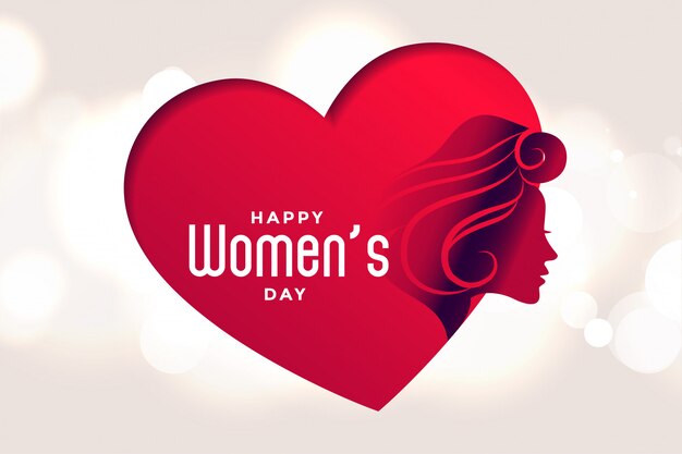 Happy womens day beart and face poster