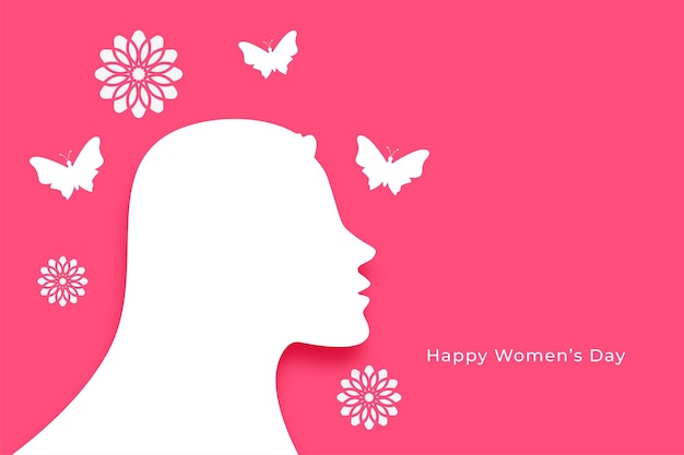 Happy womens day card with butterly