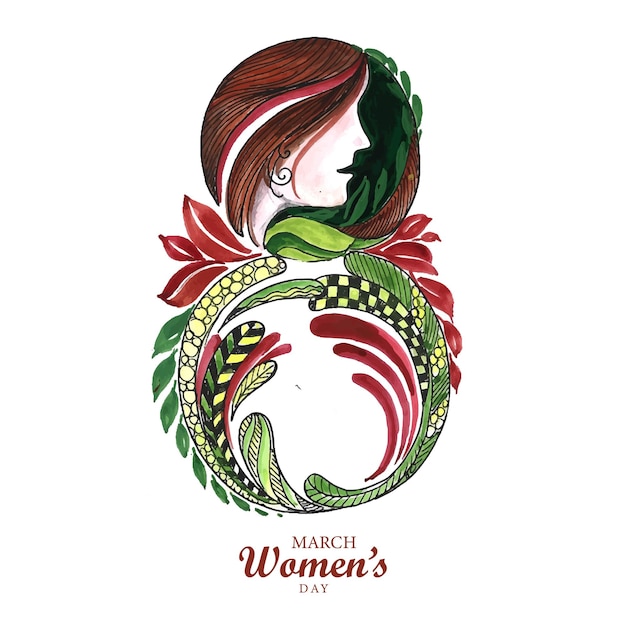 행복한 여성의 날 축하 83월 컨셉 카드 디자인